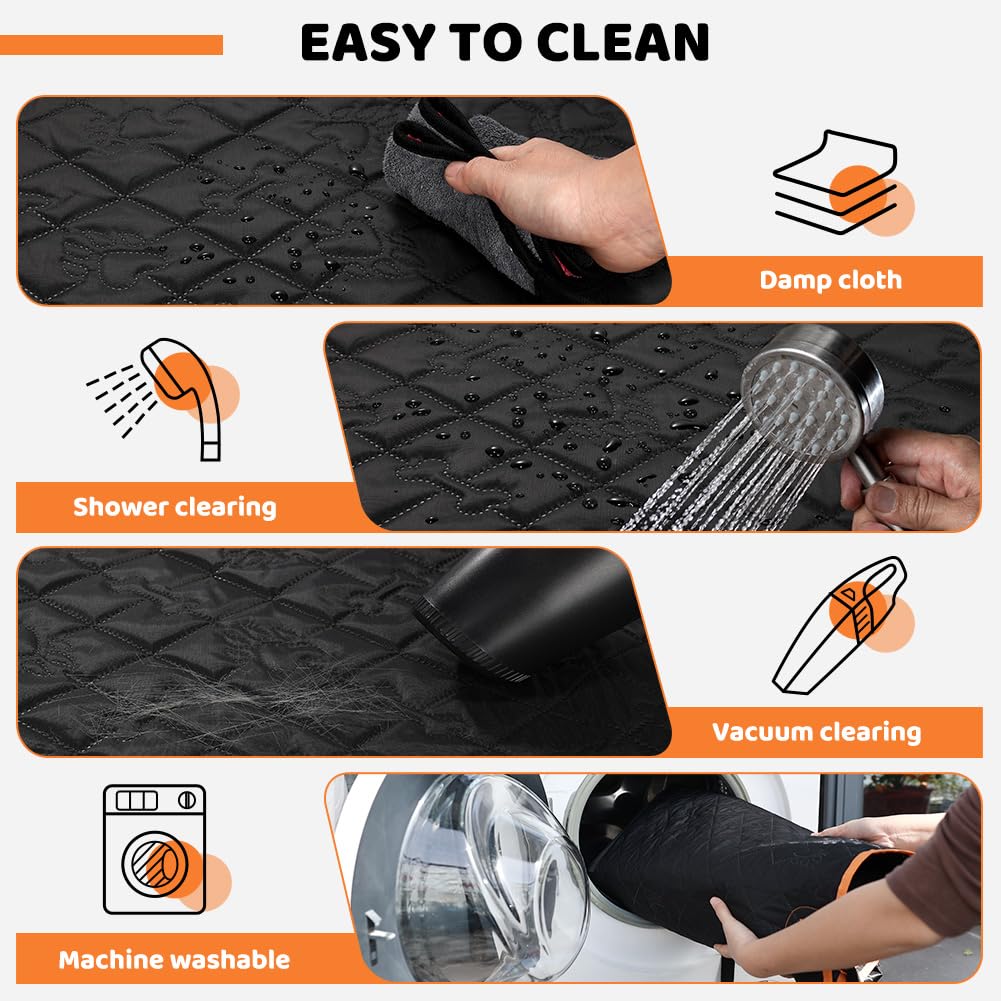 KYG Funda de asiento de coche para perro, protector de asiento trasero impermeable y antideslizante para mascotas y niños, tamaño universal 132 x 58 x 46 cm