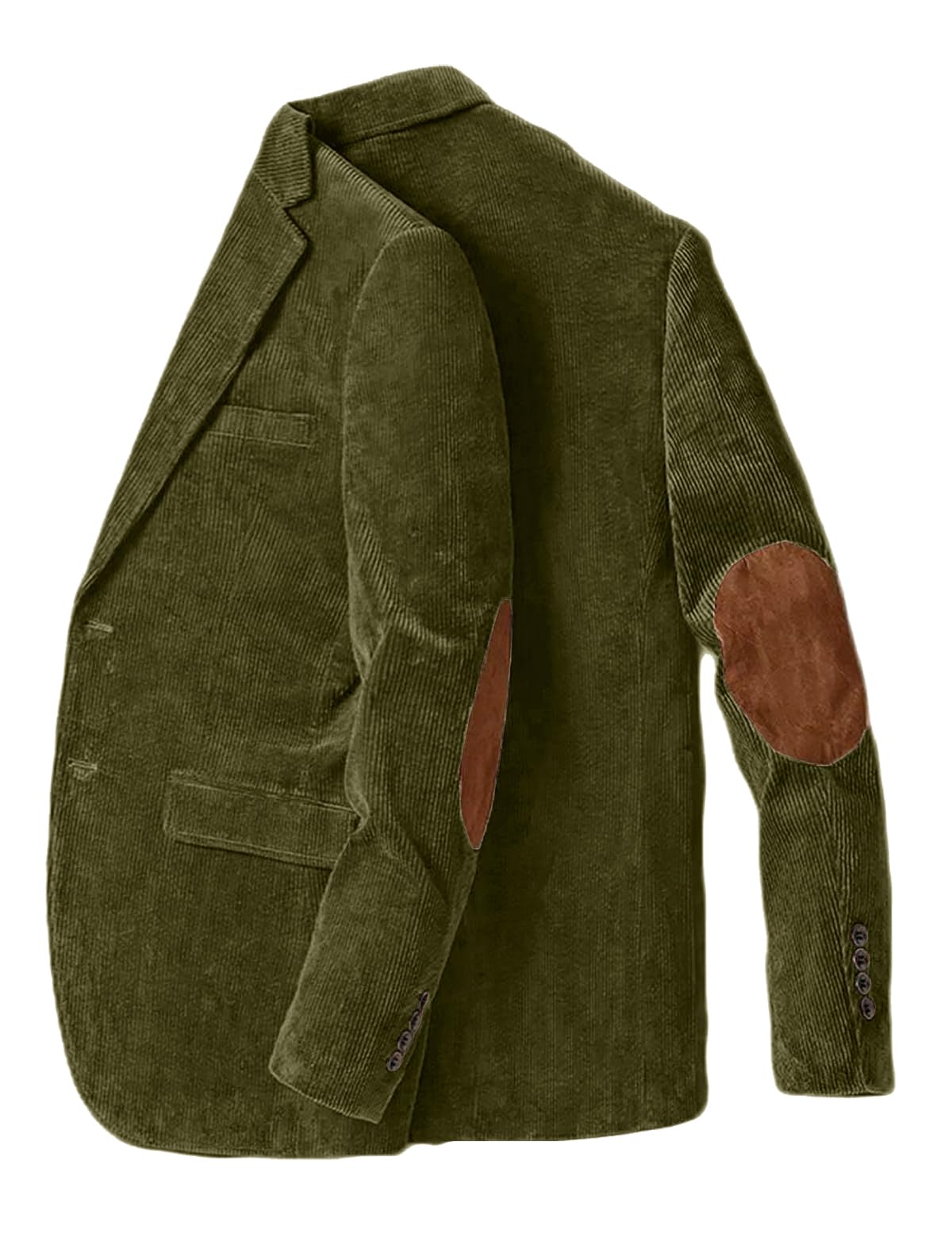 – Men's Corduroy Blazer Slim Fit Notch Lapel Single Breasted Business Suit Jacket Casual Vintage Elbow Patch Sport Coat