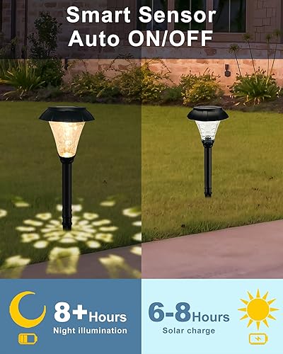 Miniatura 5 de Luces solares para caminos, paquete de 6 luces solares impermeables para exteriores, luces solares para patio, césped, patios, jardín, paisaje,