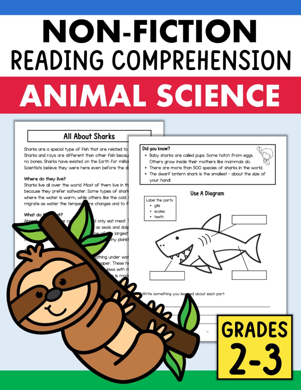Nonfiction Reading Practice Workbook Comprehension Passages Grade 2 to 3: Animal Science Reading for Kids 2nd 3rd Grade...