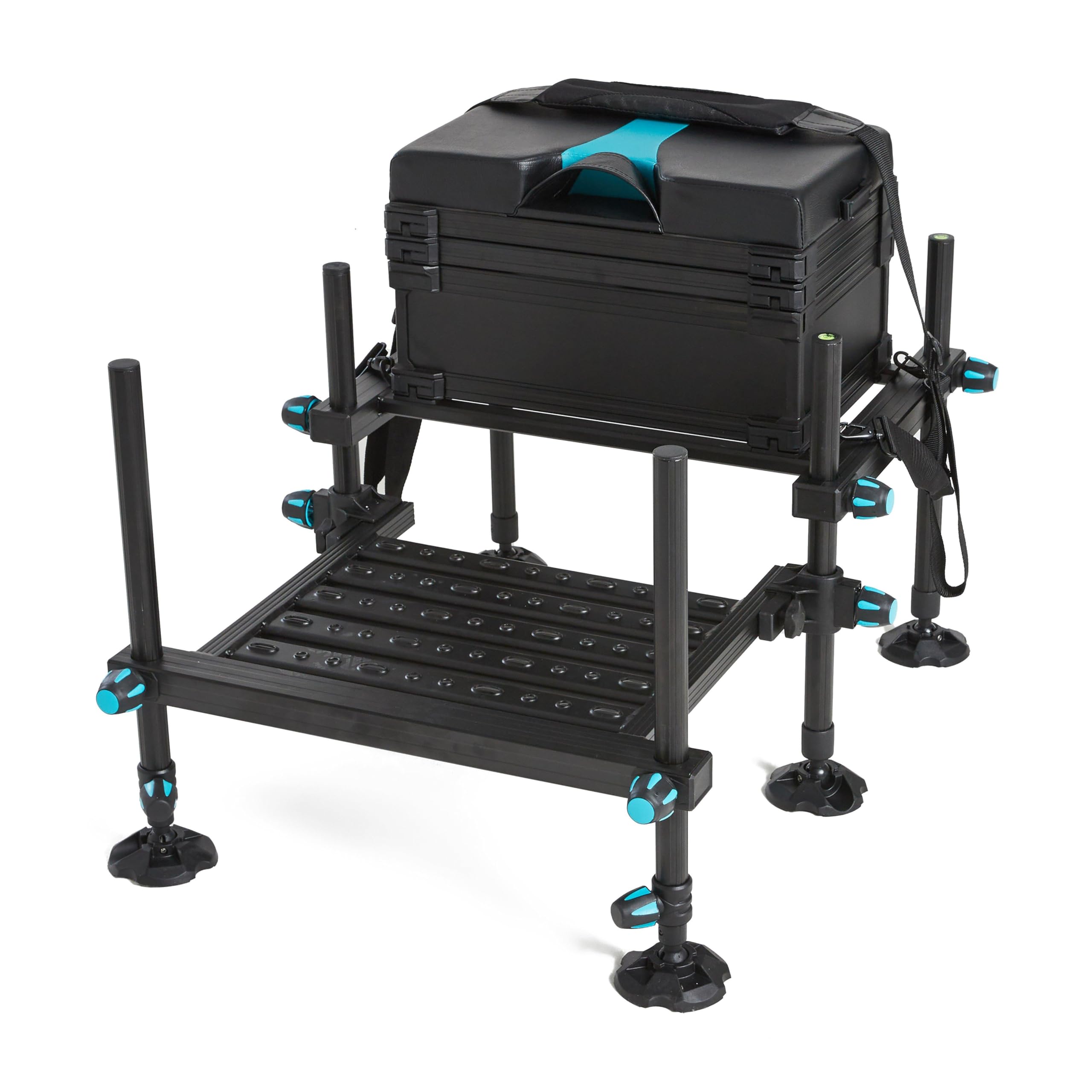 WESTLAKE Match Special Seat Box with Footplate, Four Adjustable Legs, Padded Cushion, Storage Drawers, Fishing & Angling Equipment
