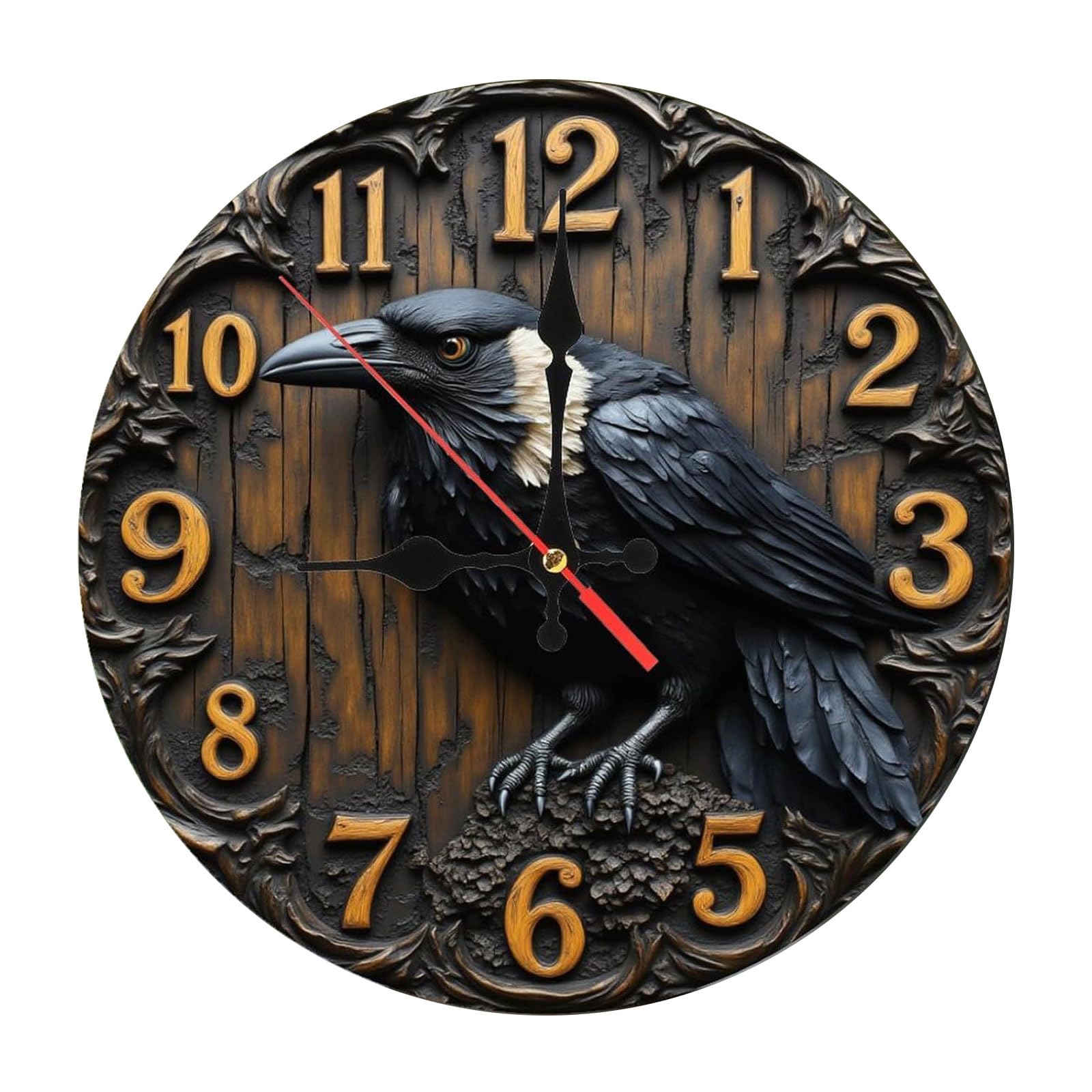 Shurhome Artistic Quiet Movement Wall Clock Acrylic Modern Vibrantly Print Analog for Stylish Living Room Bedroom Decors Noiseless Living Room