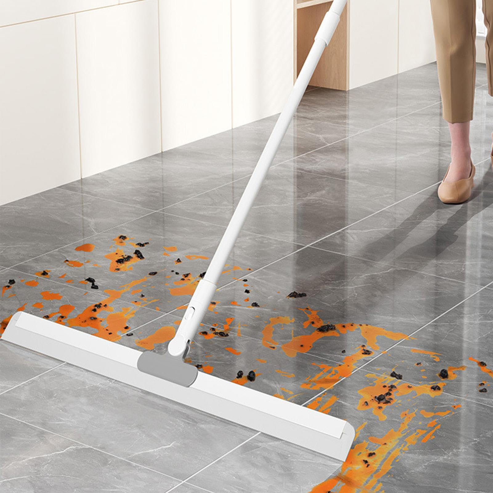 Extractor de escobas mágicas – Escoba extractora para Suelos de baño. | Excelente eliminación de agua gracias al diseño de cabezal de silicona. Práctica herramienta de limpieza para la limpieza de