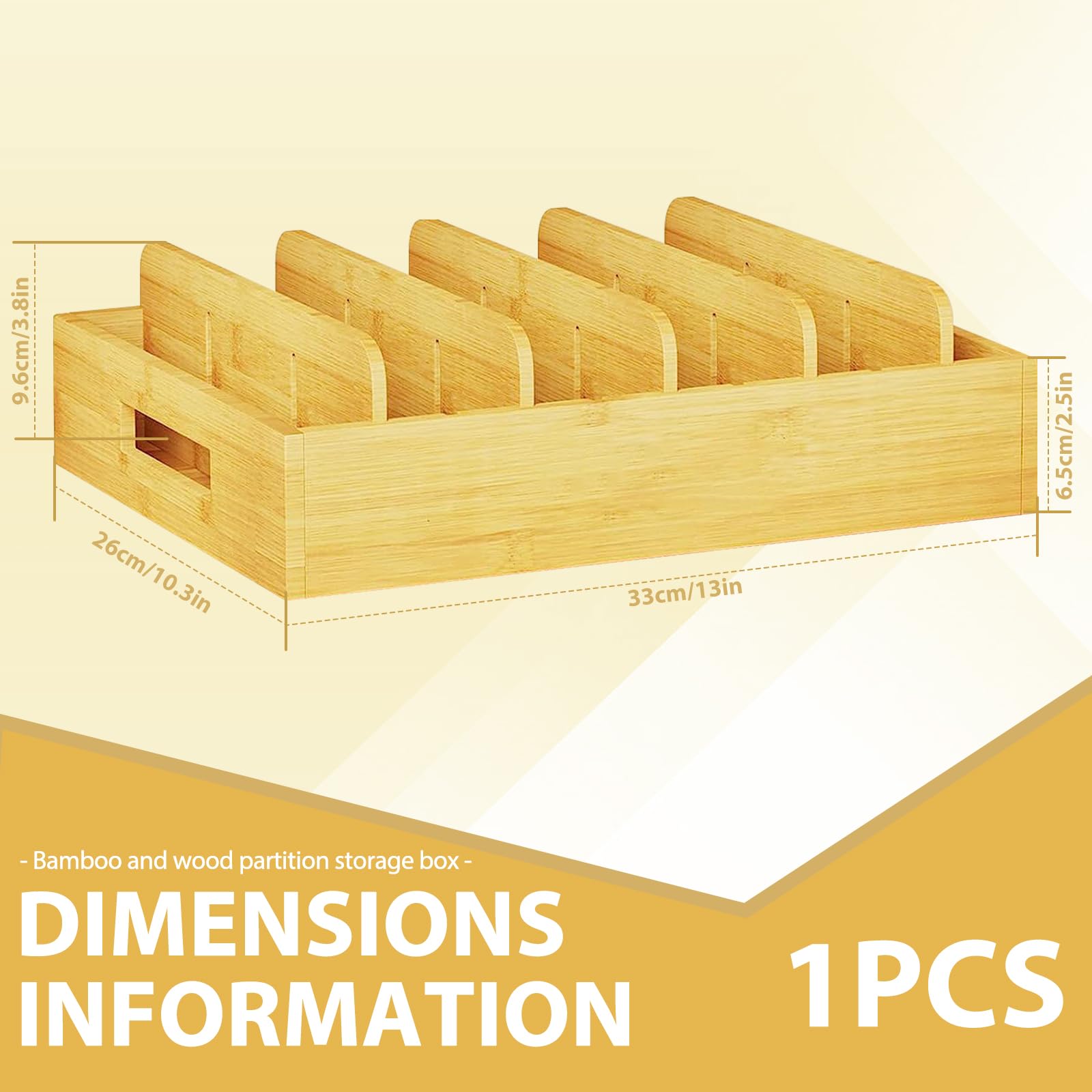 Porta Coperchi In Bambù 33x26x6.5cm - Organizzatore Per Cucina - Foto 5