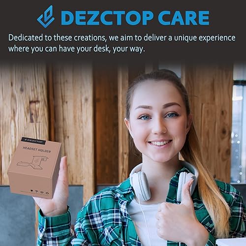 Miniatura 7 de DEZCTOP Soporte para auriculares debajo del escritorio, soporte para auriculares para juegos de PC, accesorios de soporte para auriculares, soporte