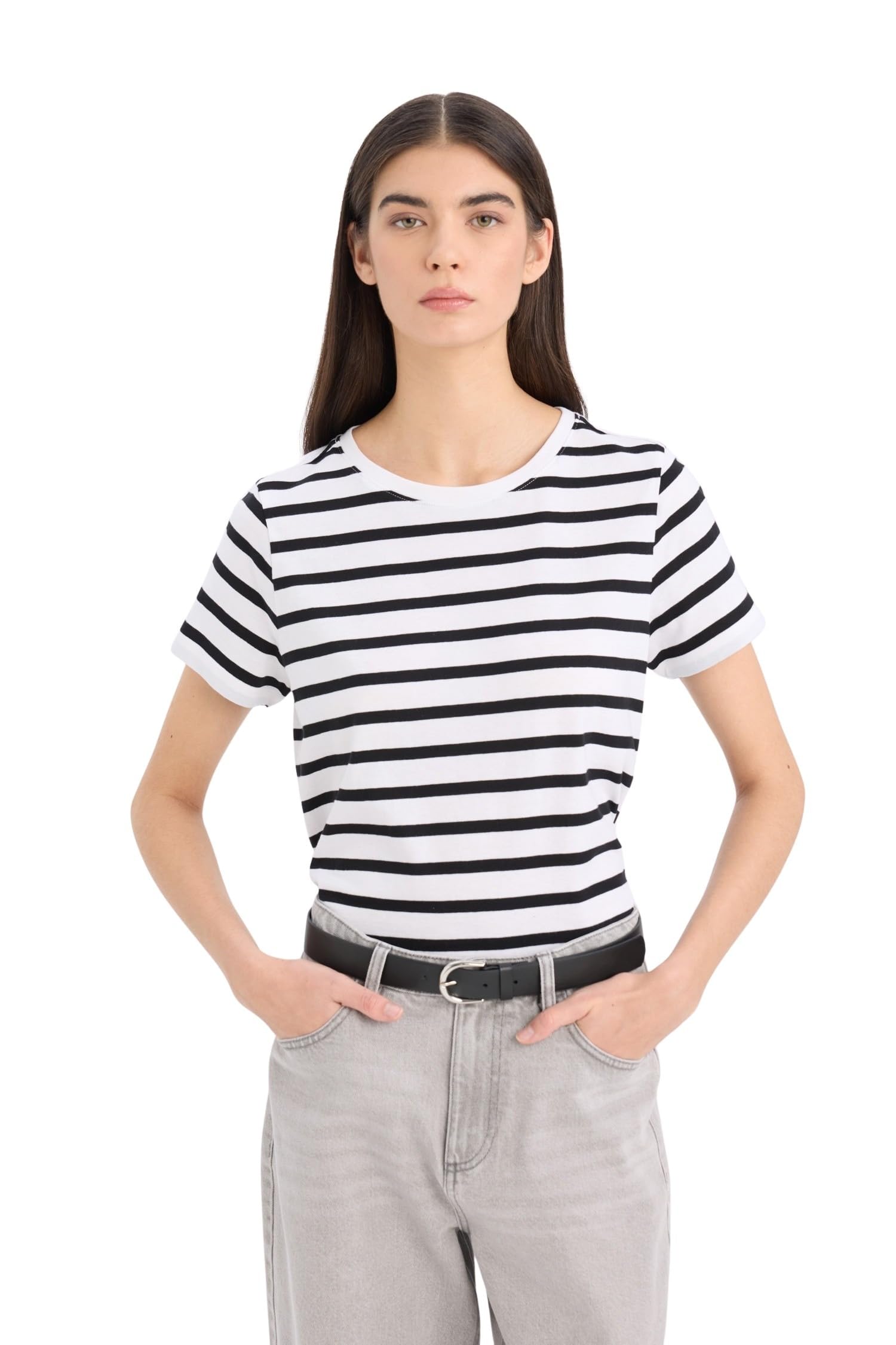 DeFacto Damen Oversize Crop Tops - Klassisches Basic Shirt für Damen - Bequemes Oversize Shirt für Frauen