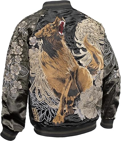 【極希少】絡繰魂 豪華刺繍 リバーシブルスカジャン ブルゾン 狼 オオカミ 和柄 719i9A4oWrL._AC_SX425_.jpg