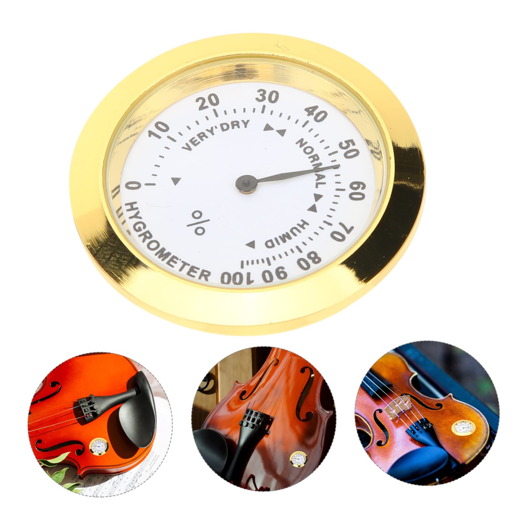 Artibetter 4pezzi Igrometro Rotondo Per Misurazione Umidità Per Chitarra e Strumenti Musicali Alta Precisione Design Elegante Compatto e Leggero Per Custodie Di Violino e Chitarra