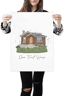 NudoHome Personalized Custom House Portrait – Hand-Drawn or Painted from Your Photo | Gift for Housewarming, Weddings, and Anniversaries, Gift