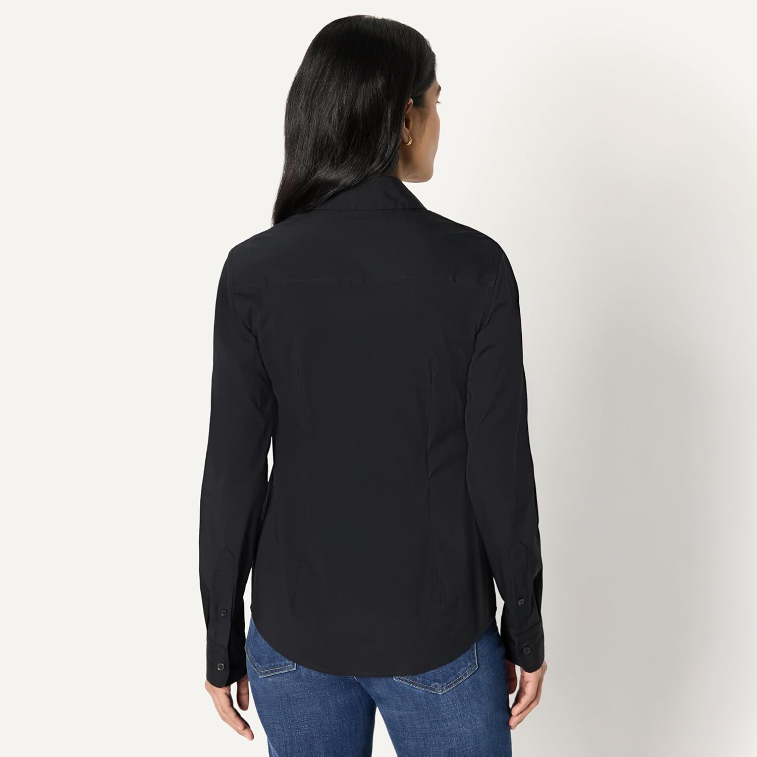 Amazon Essentials Women's Slim-Fit Stretch Poplin Button-Up Dress Shirt - Image 3