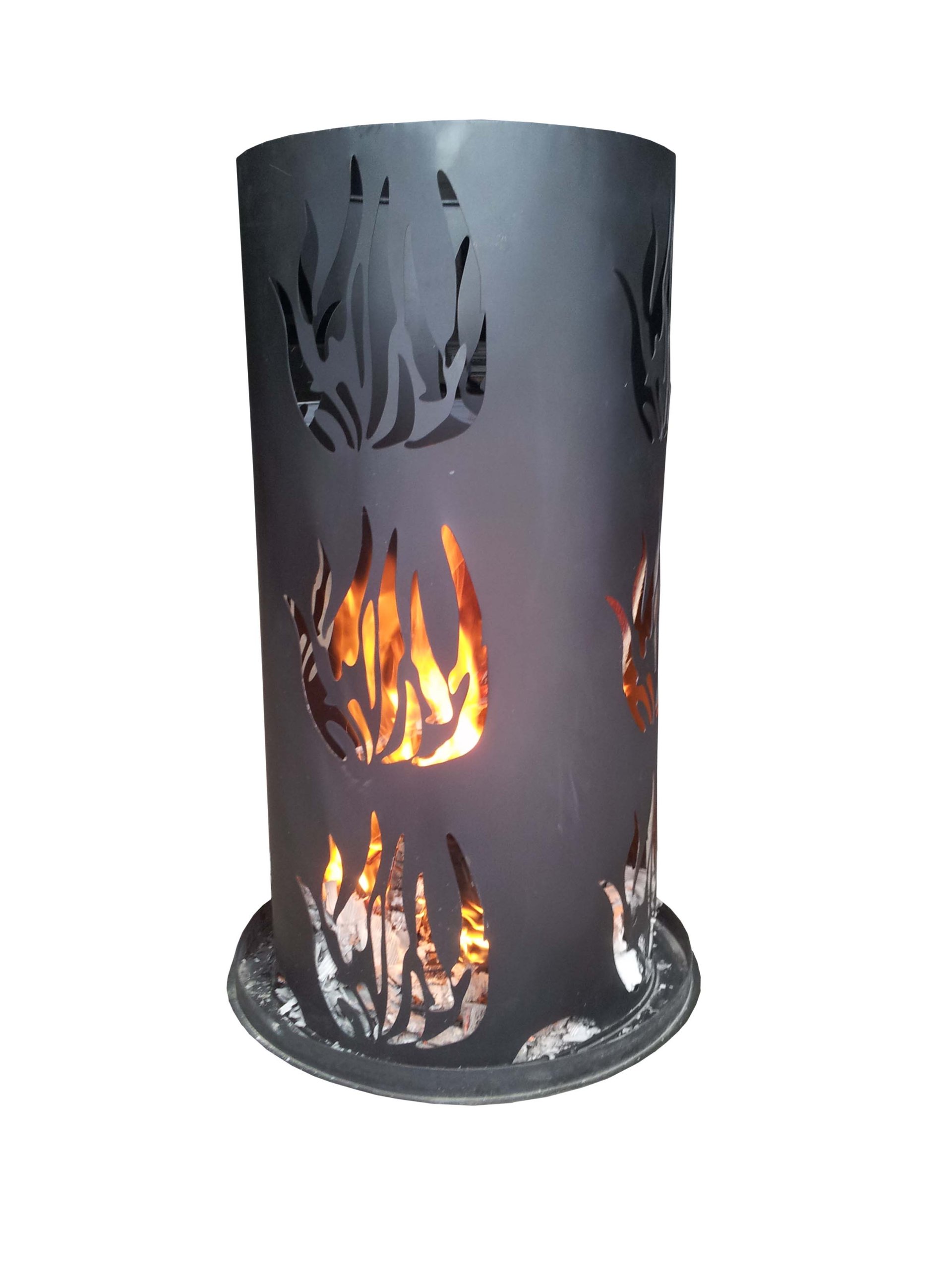 Feuersäule 80cm, schwarz, Rost