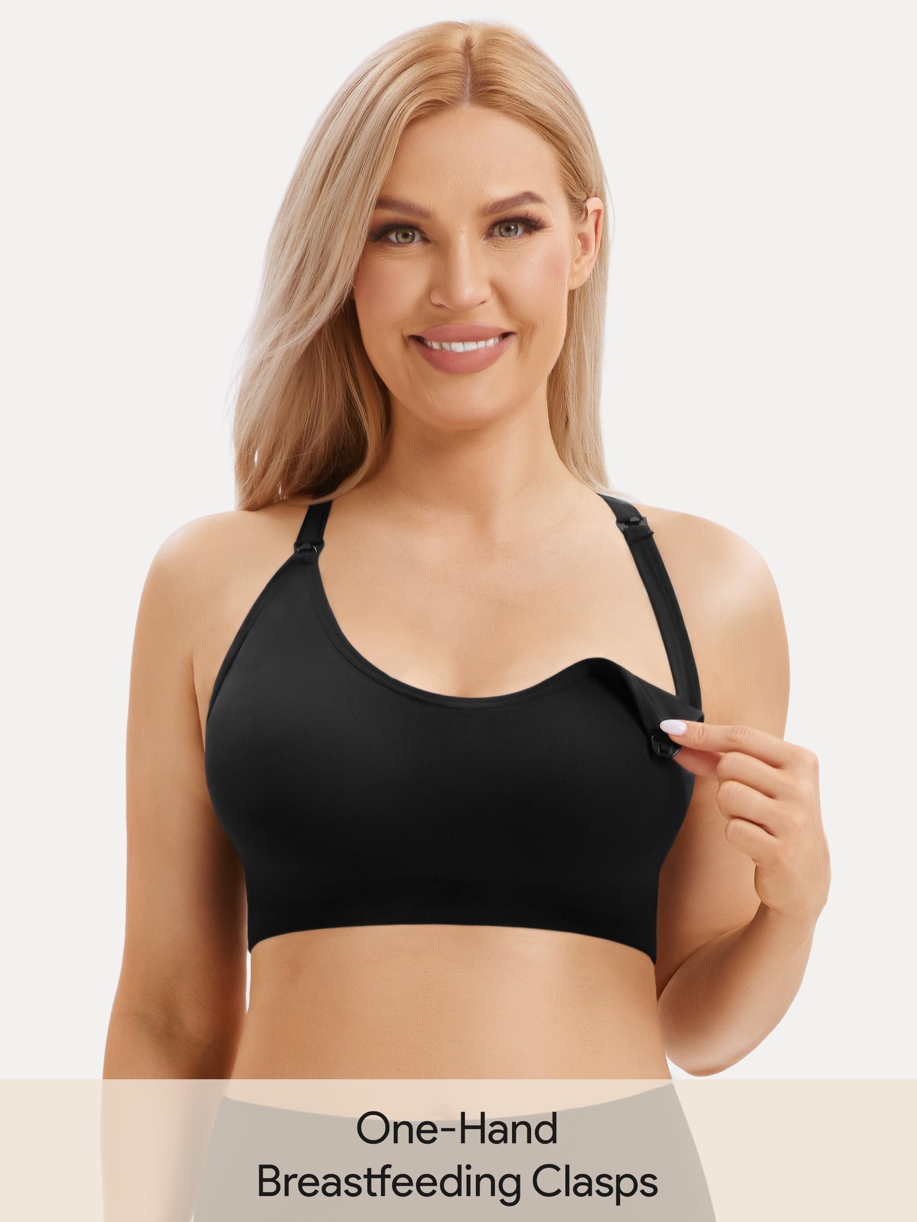 HBselect Sportivi Gravidanza Reggiseno Allattamento Senza Cuciture Bra Donna Morbido e Traspirante Reggiseno Senza Ferretti