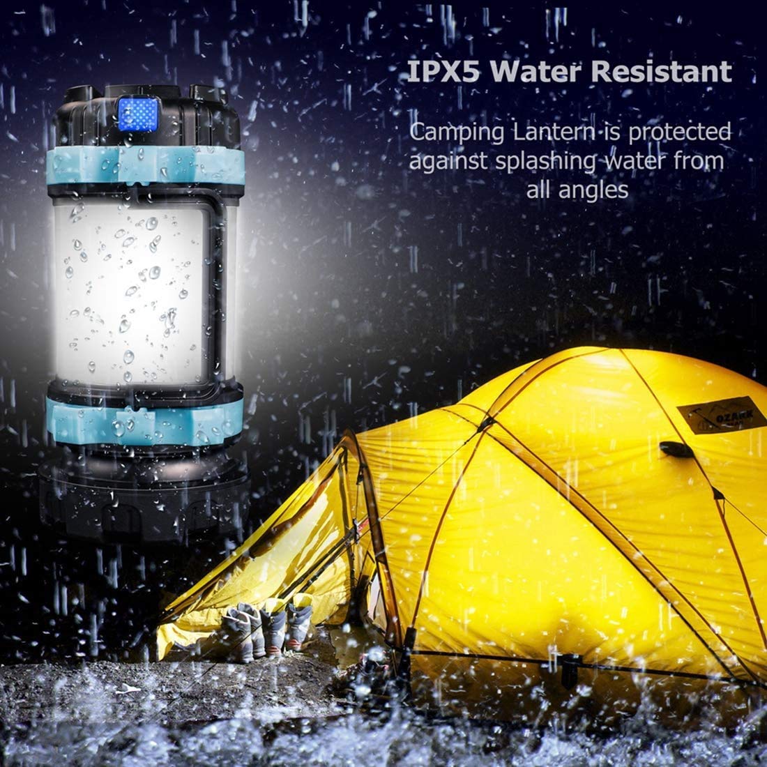 Set Da 3 Lanterne LED Portatili MEETOZ Per Campeggio – Impermeabili IP45 Con Base Magnetica E 3 Modalità Di Luce – Torcia Da Tendina Per Escursioni E Emergenze
