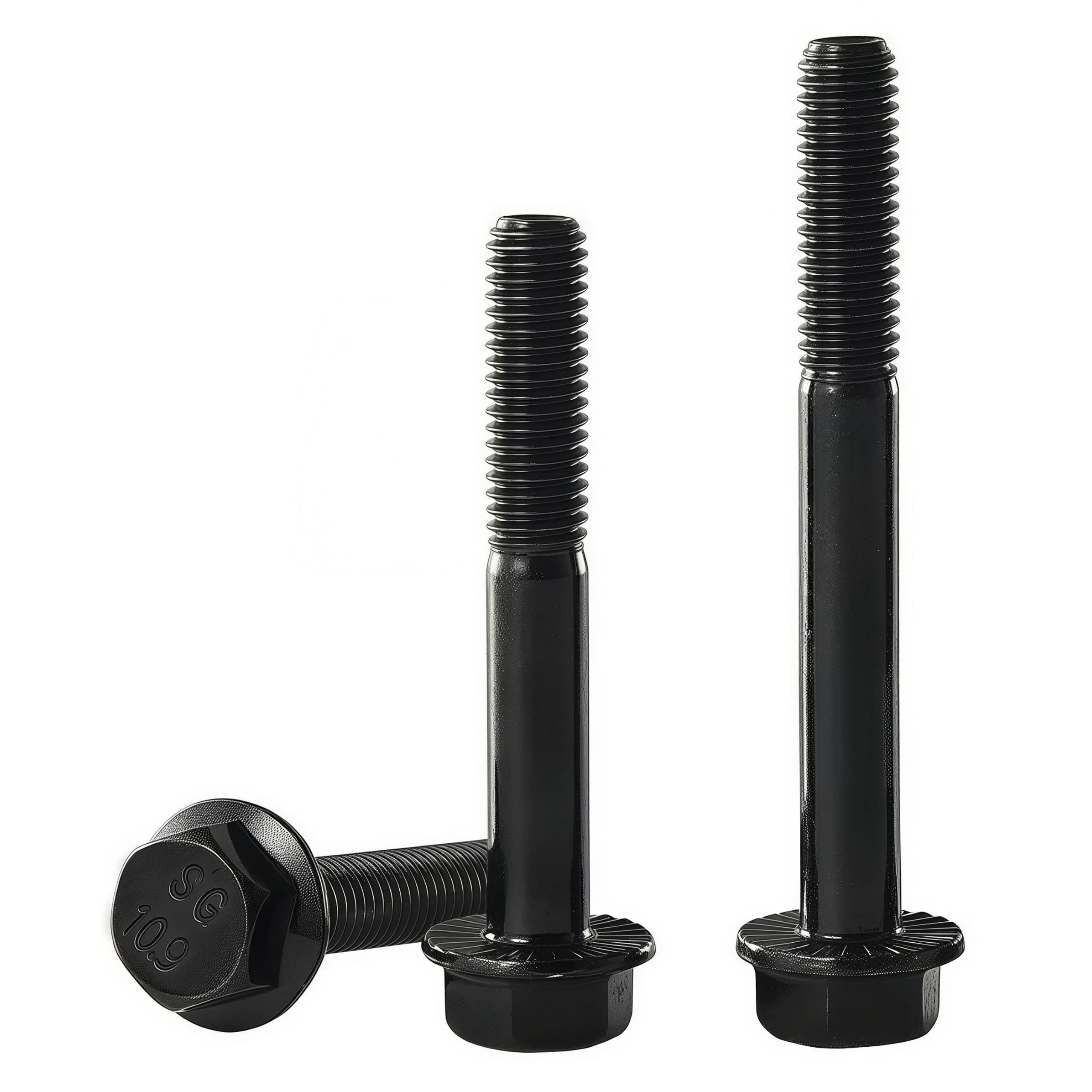 Viti M8 x 80 mm M8-1,25 10.9 in acciaio al carbonio DIN 6921, esagonali con flangia, ossido nero, filettatura parziale, 6 pezzi