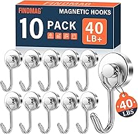 Vista 14 de FINDMAG Ganchos magnéticos giratorios de 60 libras, paquete de 4 ganchos magnéticos de neodimio resistentes, ganchos magnéticos fuertes para colgar