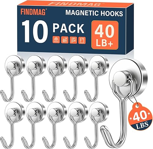 Vista 34 de FINDMAG Ganchos Magnéticos, Ganchos Magnéticos de 30+ libras 2026 Artículos Esenciales para Cruceros, Ganchos Magnéticos Fuertes para Refrigerador