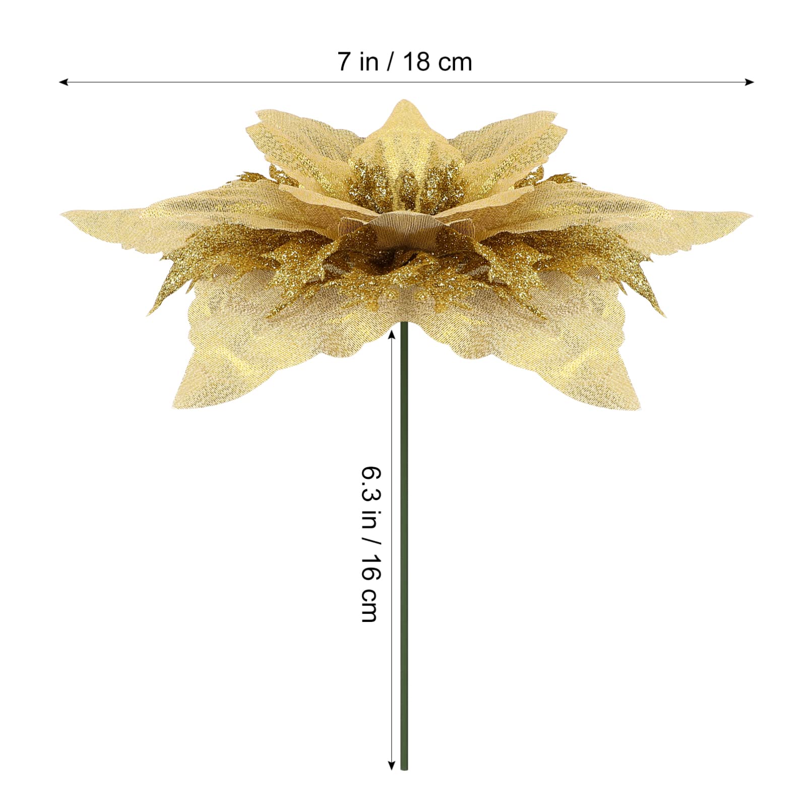 jojofuny 12pcs Christmas Flower Clip Artificial Flowers Clips and Stems for Christmas Tree Decorations for Decor and Wedding Year Celebrations - Image 3