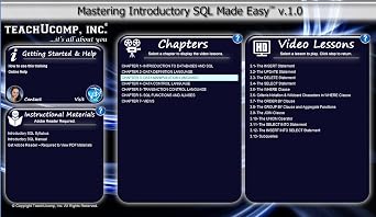 TEACHUCOMP Video Training Tutorial for Introductory SQL- Structured Query Language DVD-ROM Course and PDF Manual