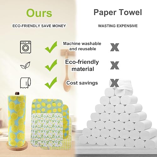 Miniatura 5 de Chloven Toallas de papel reutilizables  Jumbo grandes toallas de papel reutilizables sin papel, rollo lavable, toallas de papel de franela de