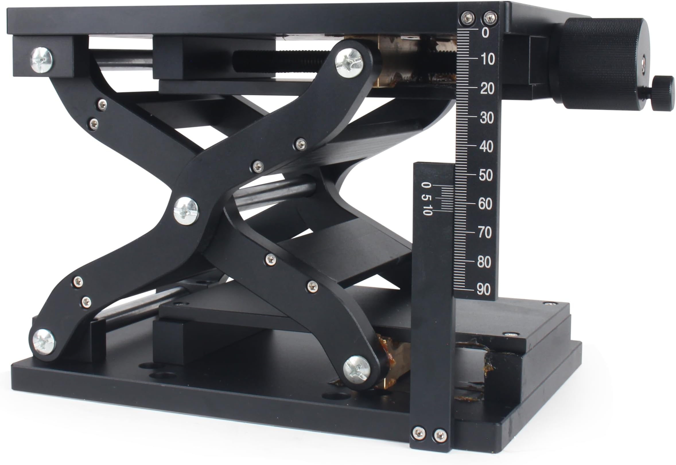 HTZ120 Z-Axis Lifting Platform, Rotation Positioning Stage Manual Slide Table Z Trimming Platform Cross Roller High Precision Lifting Marking Working Table (120mm)
