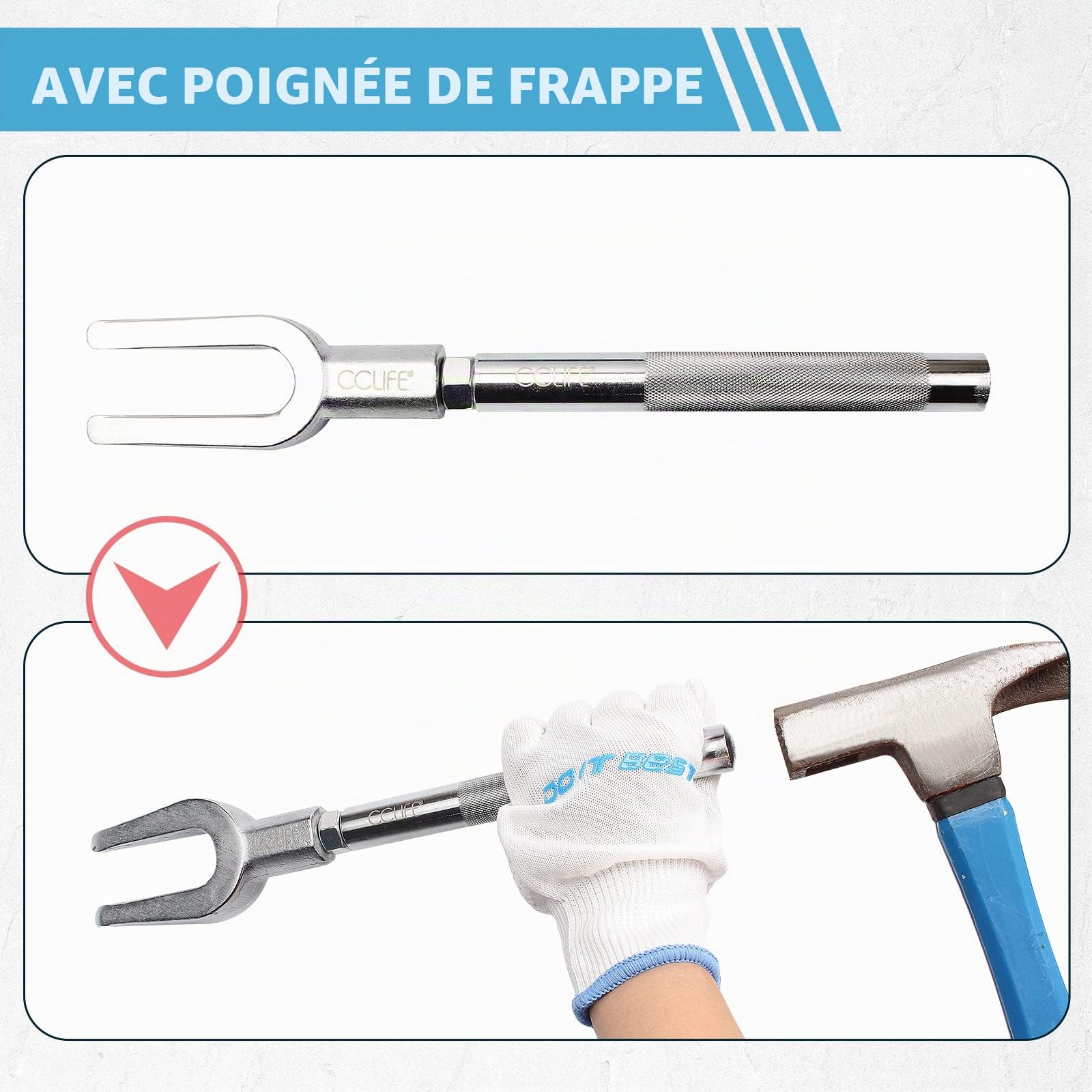 CCLIFE Kit de arrache rotule voiture, séparateur de Joint outil ouverture 5 pièces,17-23-28mm | 5 pièces, 17-23-28 mm, extracteur, fourche de montage