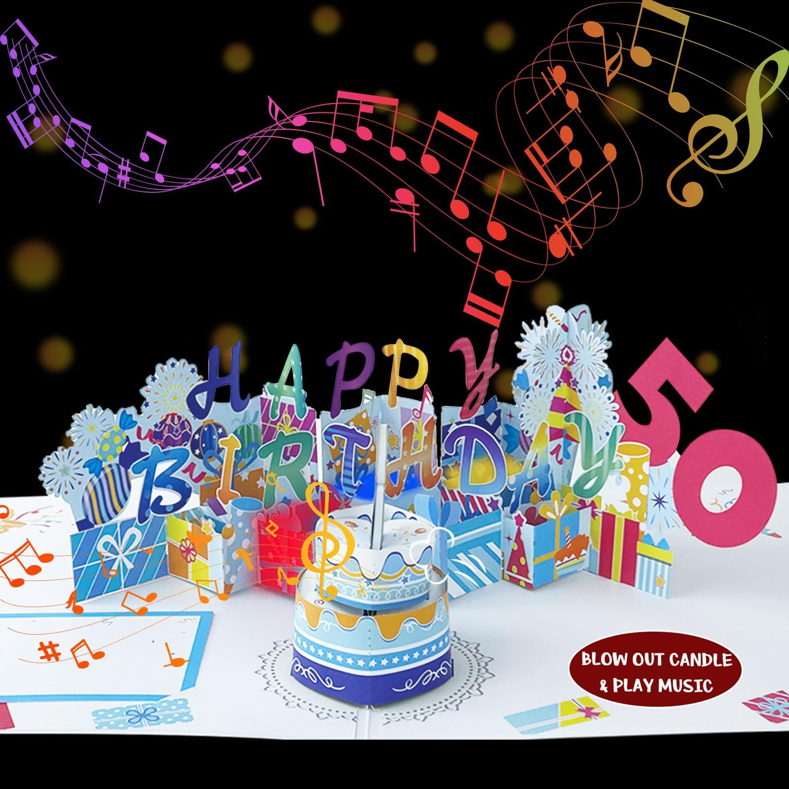 50th Birthday 3D Greeting Card