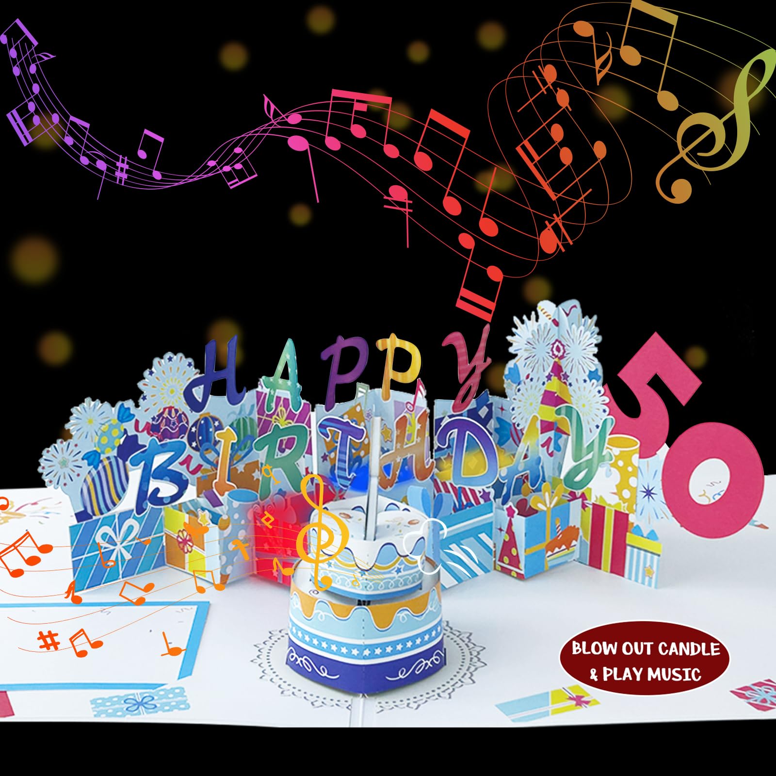 50th Birthday 3D Greeting Card