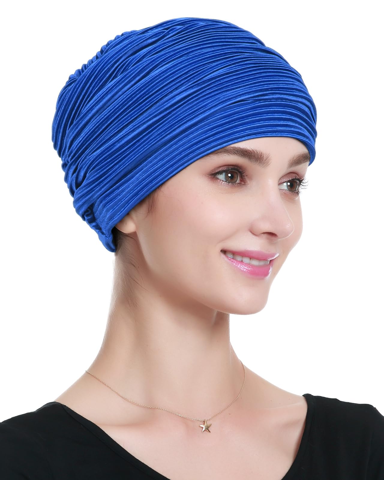 Alnorm Falten-Turban Stilvolle Tücher Geschenke Chemo Kopfbedeckung für Frauen