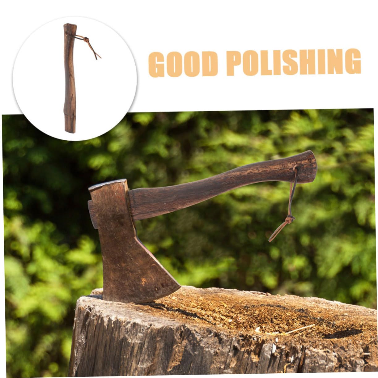 Manche de Hache en Bois Mini, Lot de 2, Marron Café, sans Bavures