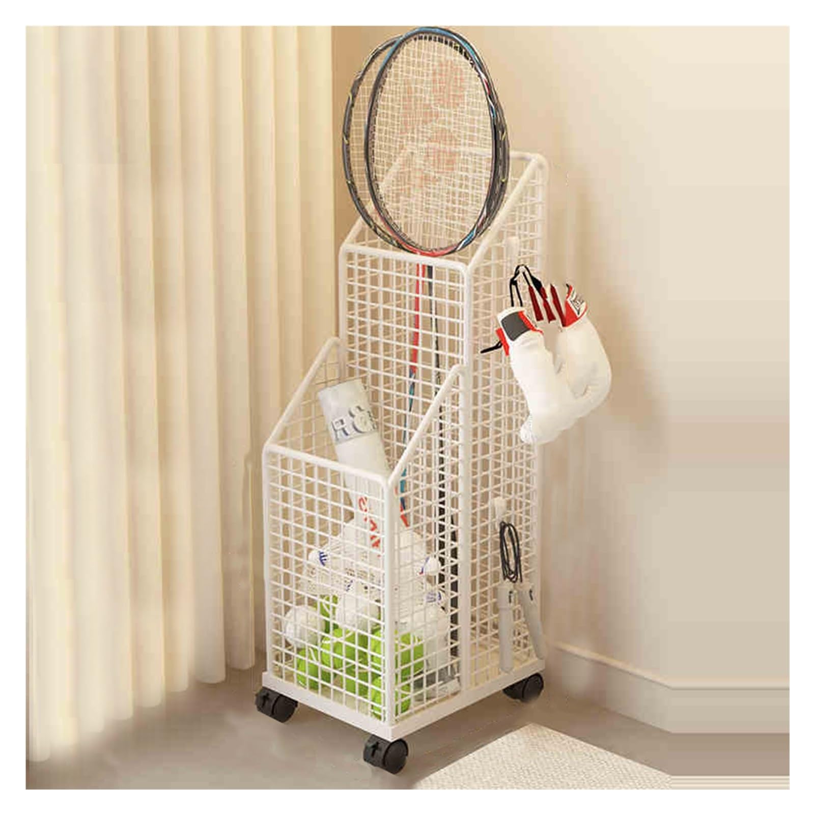 Espositore per Racchette da Badminton, Supporto per Racchette da Badminton Alto 56 cm, Supporto per riporre Racchette da Tennis, Grande capacità per Palestra (20 x 25 x 56 cm)