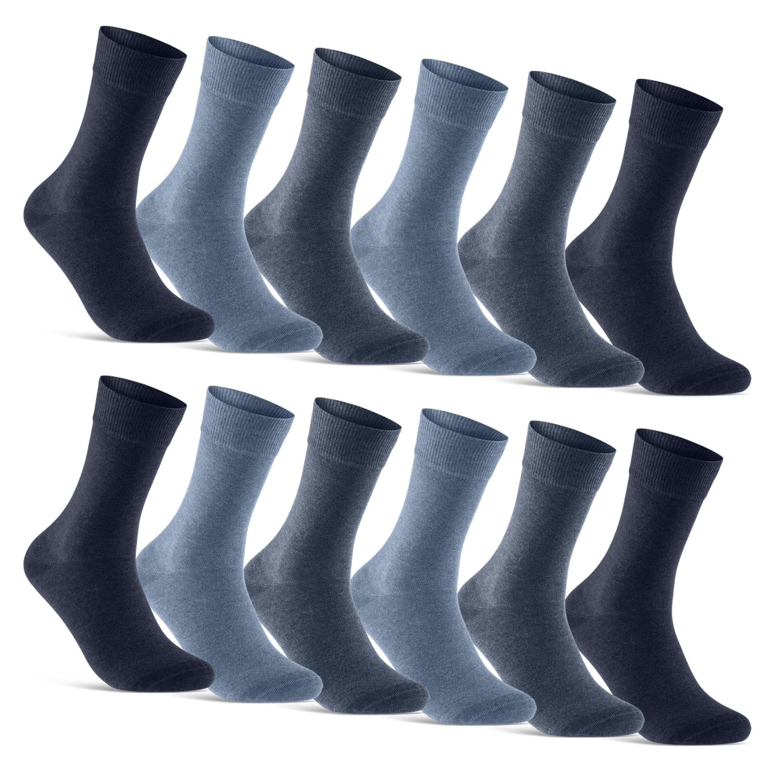 12 Pairs Men's Black Business Socks Cotton Men's Socks