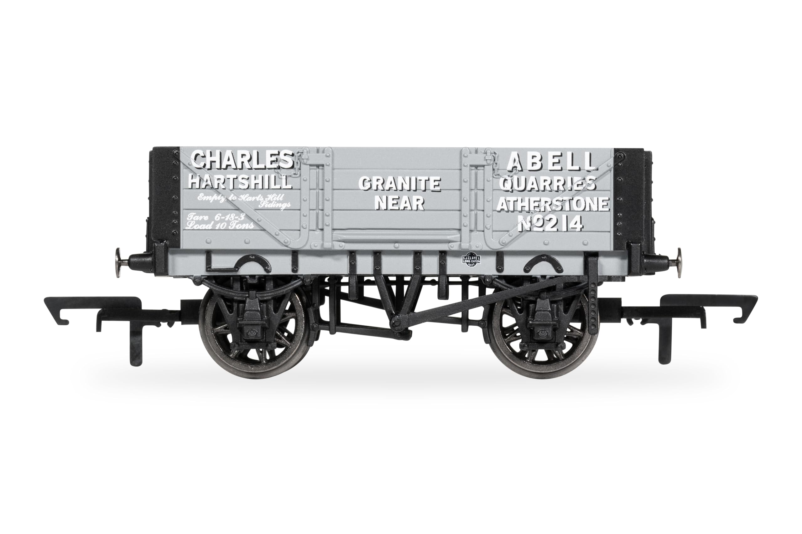 Hornby R60294 Charles Abell 4 Plank Wagon No214, Grey