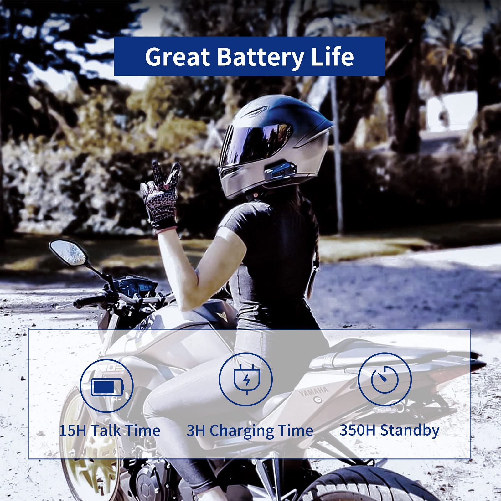 LEXIN 2pcs B4FM Motorbike With FM Radio, Helmet Bluetooth