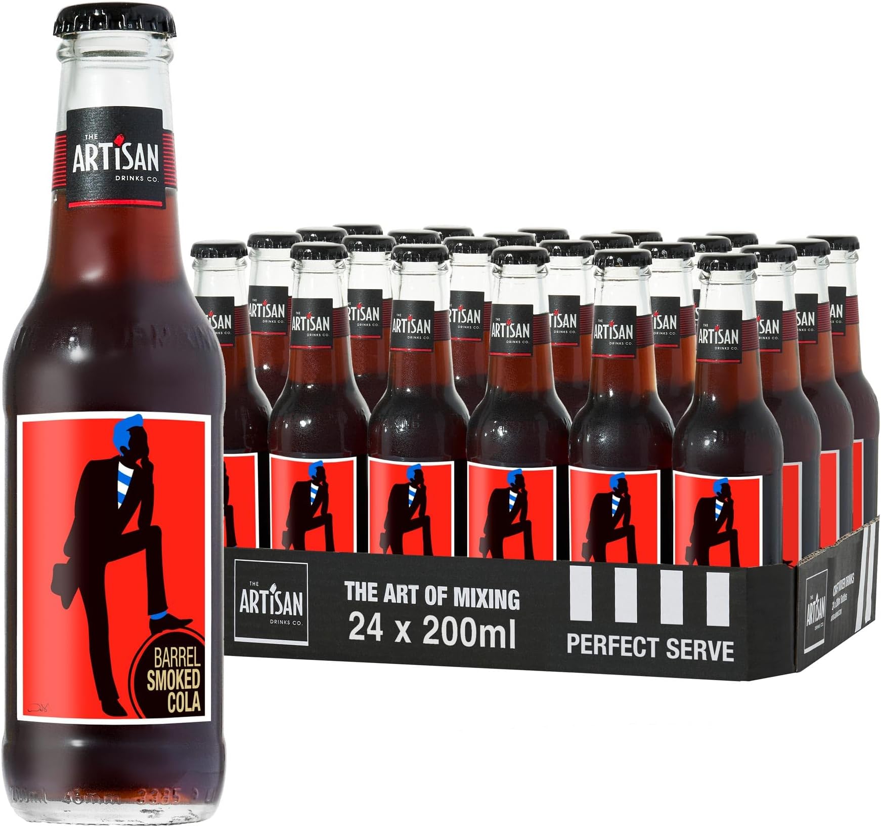 Barrel Smoked Cola by The Artisan Drinks Company - 200mlx24 Cola Bottles - Natural Ingredients - Classic Cola Taste with Cinnamon, Smoked Oakwood, Vanilla & Citrus - Rum Mixer, Bourbon Mixer