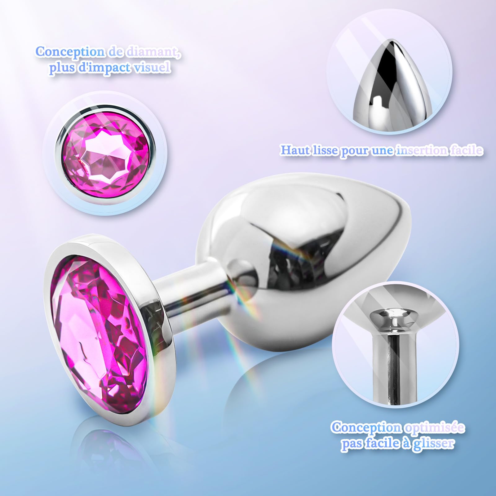 Plug Anus Sex Toýs Femme, Plug Anal Sextoyse Femme Sex Toys Plugs Anals en  Métal, Plug Homme Anus Sextoyse Homme Couple Plaisir, Anal Plug Débutant  Sextoy, Sexes Plaisir Sextoys Perles Anales :