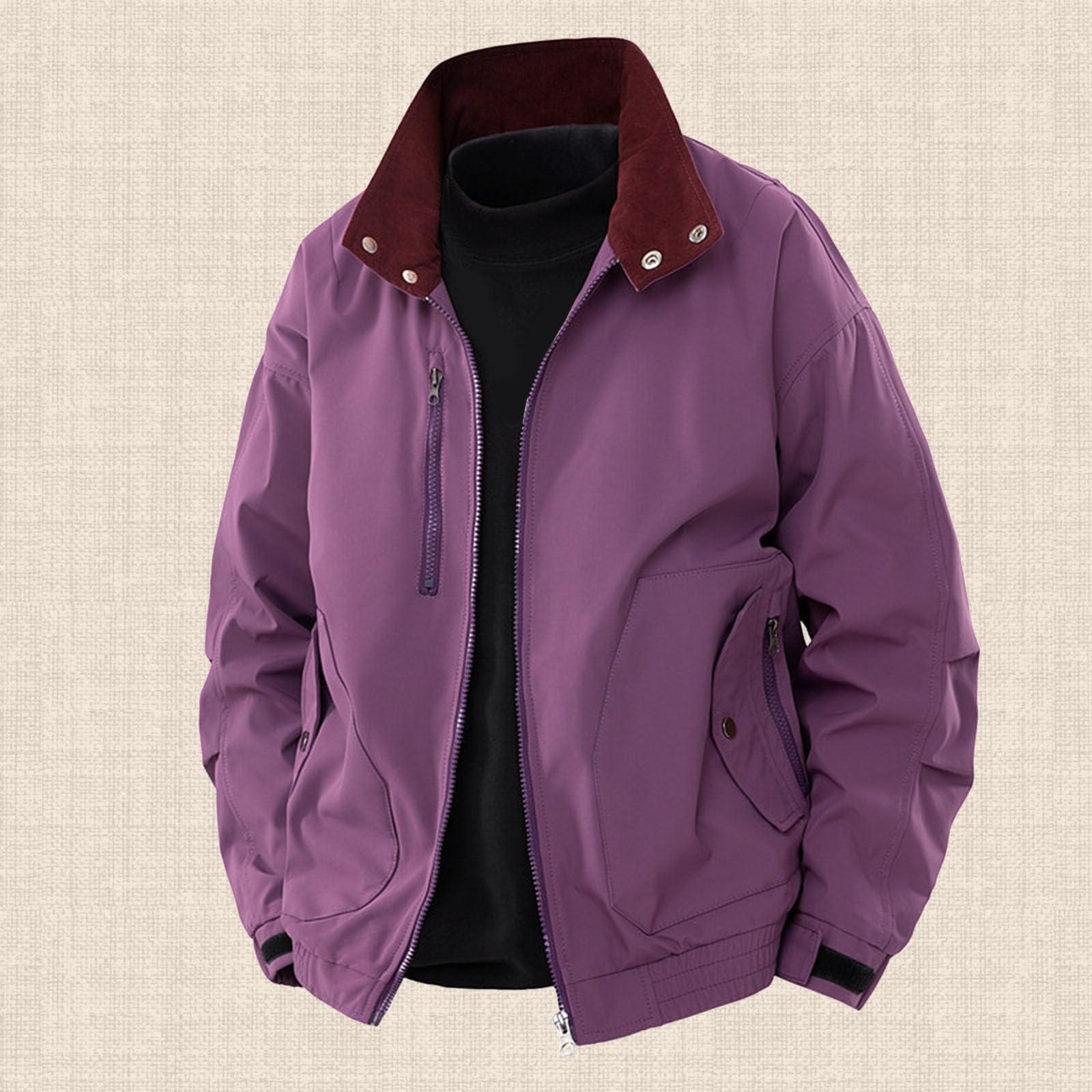 Generisch Regenjacke MäDchen Herrenjacke im neuen robusten Stil mit Lockerem Stehkragen großer Größe für den Alltag