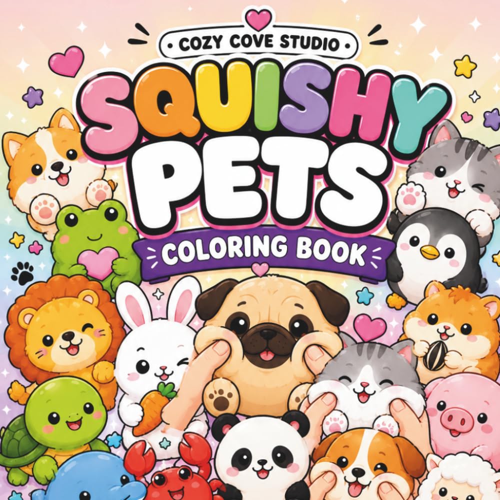 Squishy Pets Coloring Book: Cute Squishy Animals to Color and Enjoy