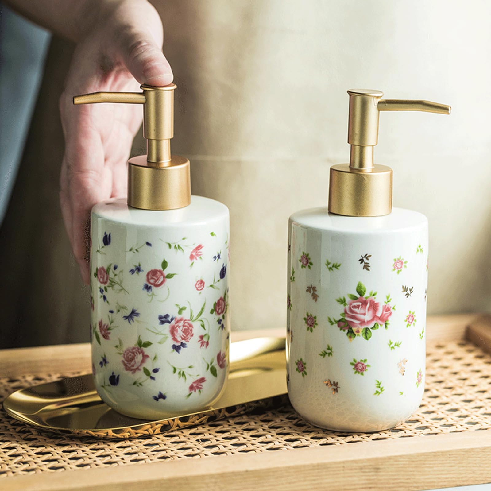 PRETYZOOM Portasapone in Ceramica Portasapone Forma di Fiore Contenitore per Sapone Drenaggio Vassoio Forniture per Bagno