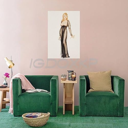 Miniatura 4 de EXOGUN Alberto Vargas Painting Pretty Girl Room Póster de arte estético (4) Póster en lienzo para decoración de pared, pinturas para sala de estar,