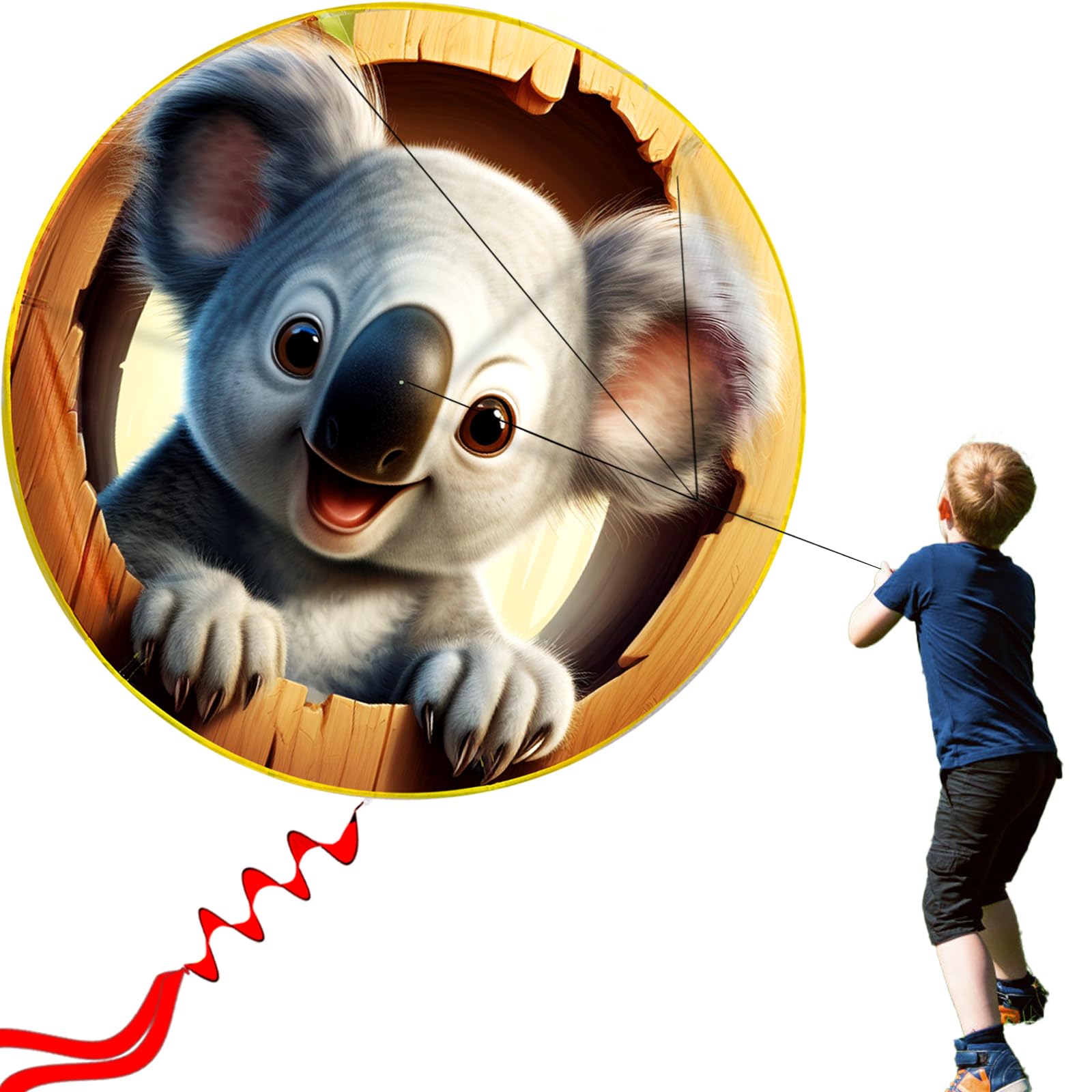 HENGDA KITE Rounded Kite,for Kids and Adults,Easy to Fly,Excellent Fabric and Structure Design,The Pictures are Beautiful in high Definition,Suitable for Beginners(31x31) in Gery.