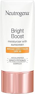 Neutrogena Bright Boost Facial Moisturizer with Broad Spectrum UVA/UVB SPF 30 Sunscreen, Brightening Oil-Free Face Moistur...
