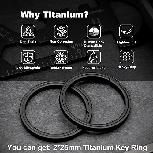 Miniatura 2 de Llavero de empuje lateral de titanio negro para mosquetón de liberación rápida EDC anillos divididos para llaveros resistentes