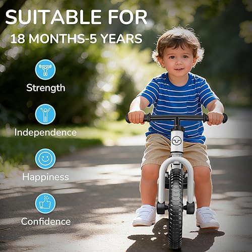Miniatura 2 de Umatoll Bicicleta de equilibrio para niños de 2 años, juguete de bicicleta para niños de 18 meses a 5 años, ajuste sin herramientas, regalos para