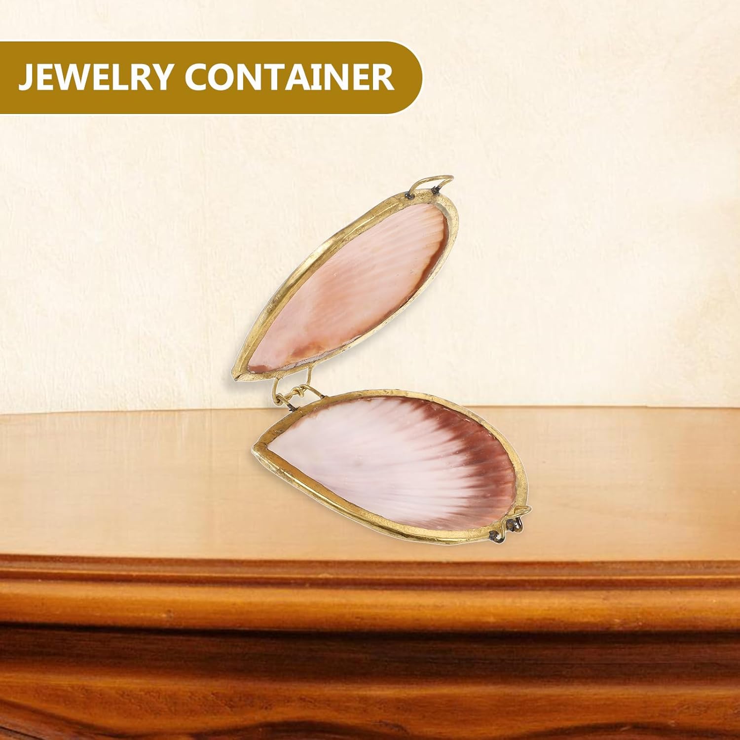 Cabilock Seashell Jewelry Box Small Compact Shell Trinket Case for Rings Earrings Travel Jewelry Organizer - Image 6