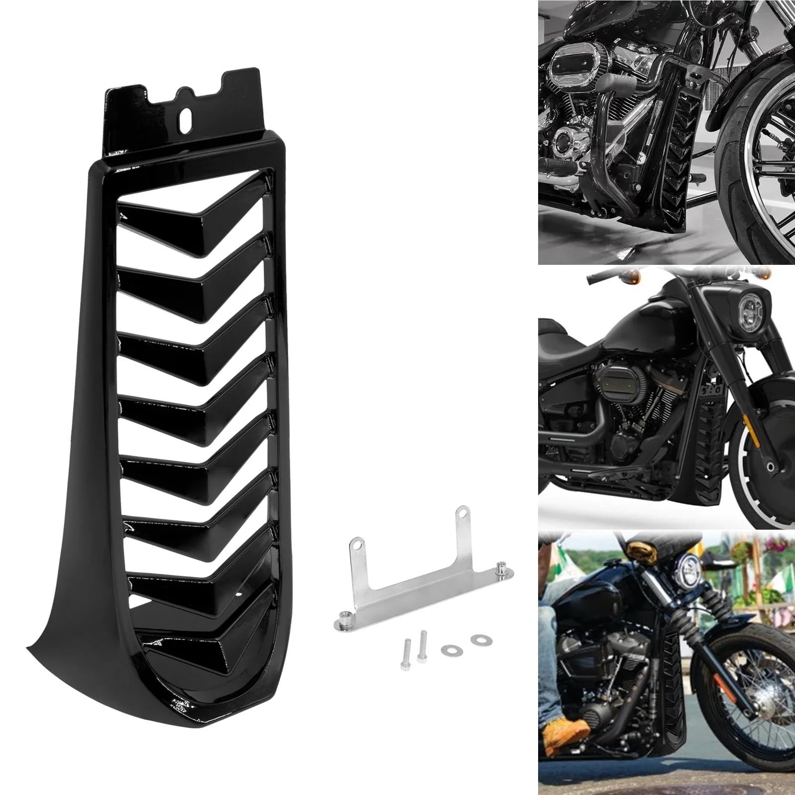 Kühlergrillschutz Motorrad Front Lower Kühlerverkleidung Spoiler Fit Für Harley Softail Street Bob Breakout FXBR FXBRS Fat 2018-2023 Motorrad Kühlerschutz