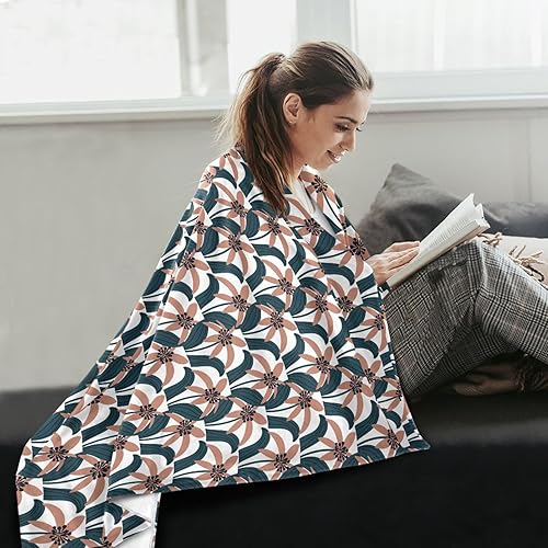 Miniatura 6 de Doodle Pink Flannel Flowers Fluffy Blanket Cozy Warm Fall Fluffy Blanket 60"x90" for Camping Bed Bed Home Decor Adults Kids Flannel Fleece Blanket