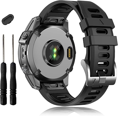 26mm QuickFit Strap for Fenix 7X Pro Bands Replacement,EZMVZKU Sport Silicone Wristand Compatible with Garmin Tactix 7 Pro Enduro 2 Fenix 6X Pro