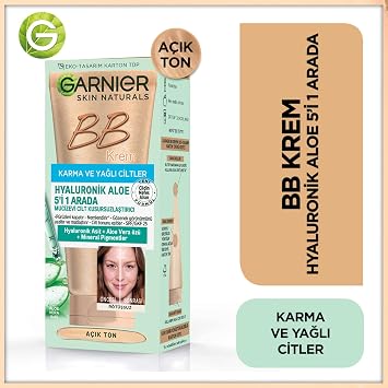 Garnier Skin Naturals BB Krem Mucizevi Cilt Kusursuzlaştırıcı Karma/Yağlı Ciltler Açık Ton, 40 ml, 1 Paket (1 x 40 ml)