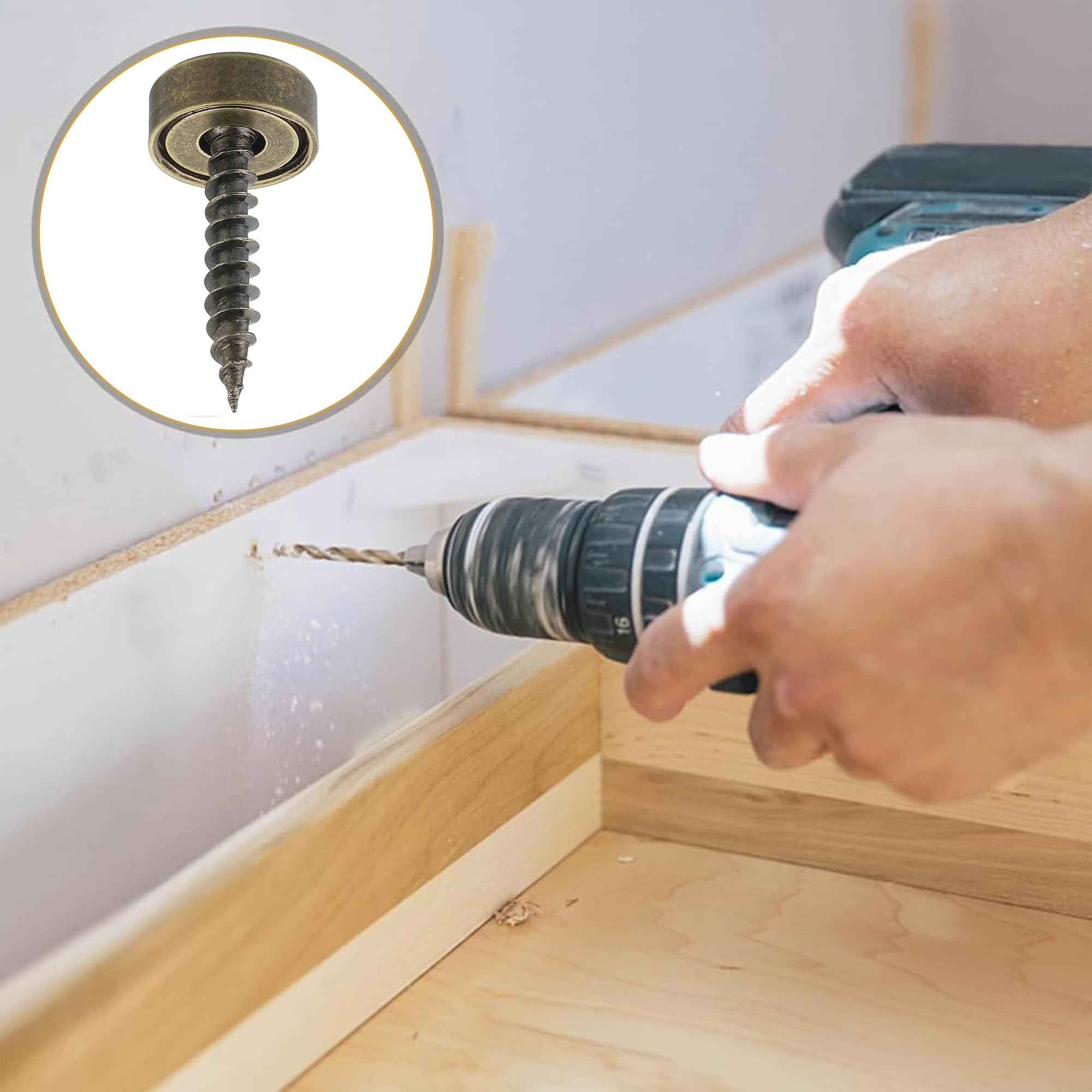 Set da 8 viti decorative in ottone da 12 mm con cappucci, copriviti autofilettanti per specchi, mobili e armadi