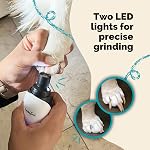 LuckyTail - Dog Nail Grinder - Small & Large Dogs - Silent Operation (30 - 50 dB) - Powerful 2-Speed Motor (8,000 & 10,000 RPM) - LED Light - Rechargeable - Pet Grooming Kit - Dog Nail Trimmers